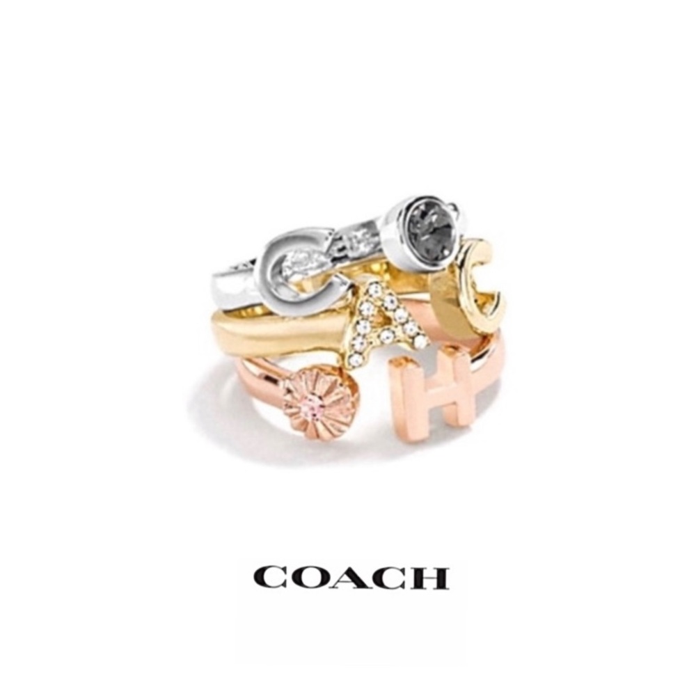 NWT Coach Tri-color Stackable Ring Set